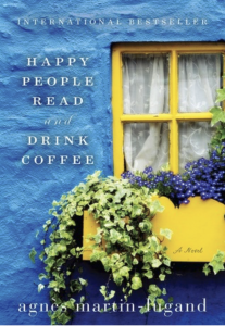 happy people read and drink coffee book